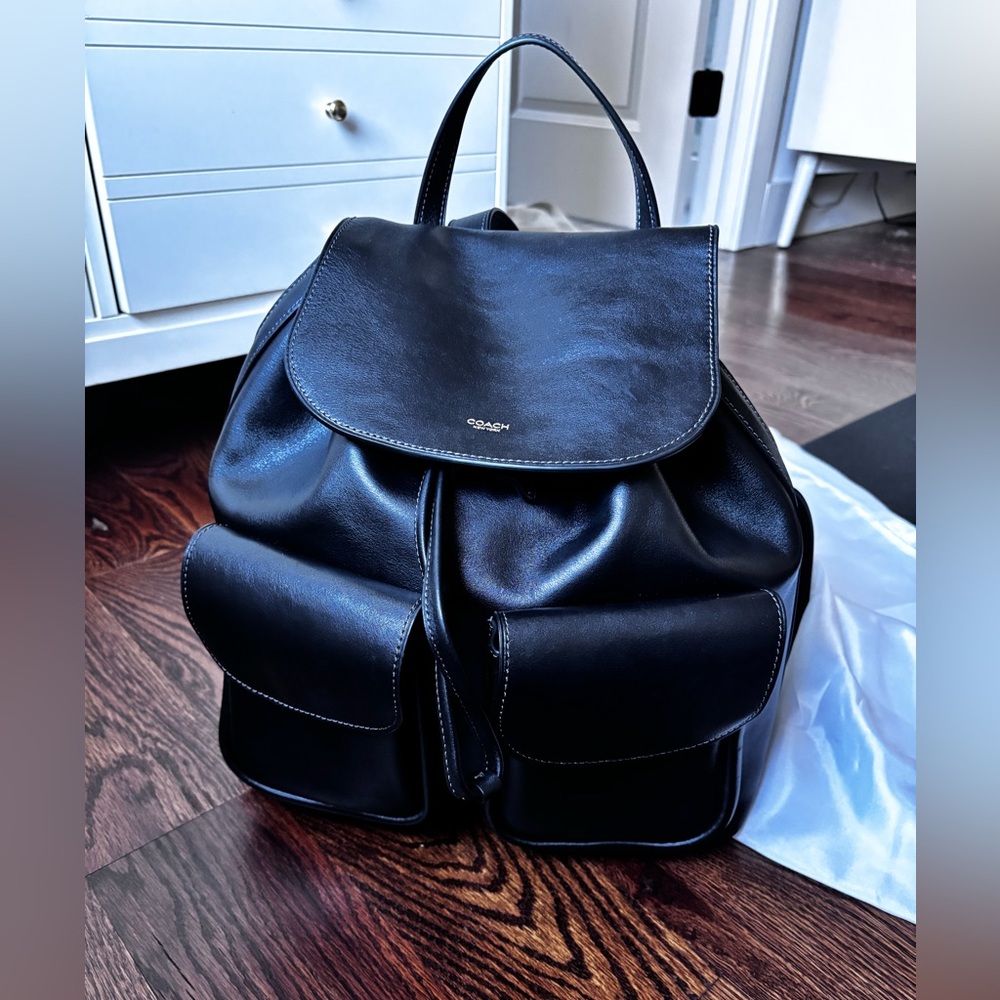 Coach Crosby 28 Black Leather Backpack - Picture 8 of 12